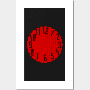 red clock Posters and Art